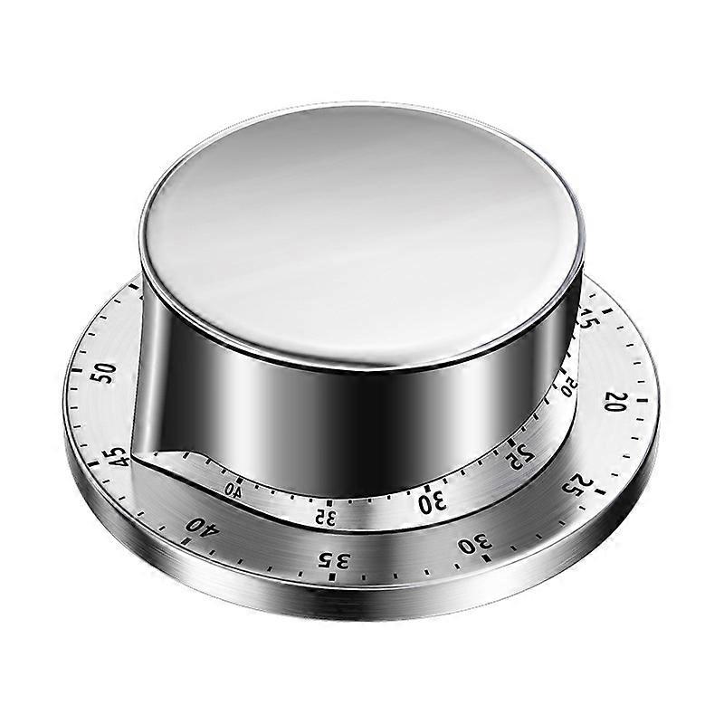 Timer Magnetic Stainless Steel, Timer Mechanical, Countdown Timer Stainless Steel, Timer with Magnetic Base, Egg Timer Kitchen Timer, Mechanical 1 Hou