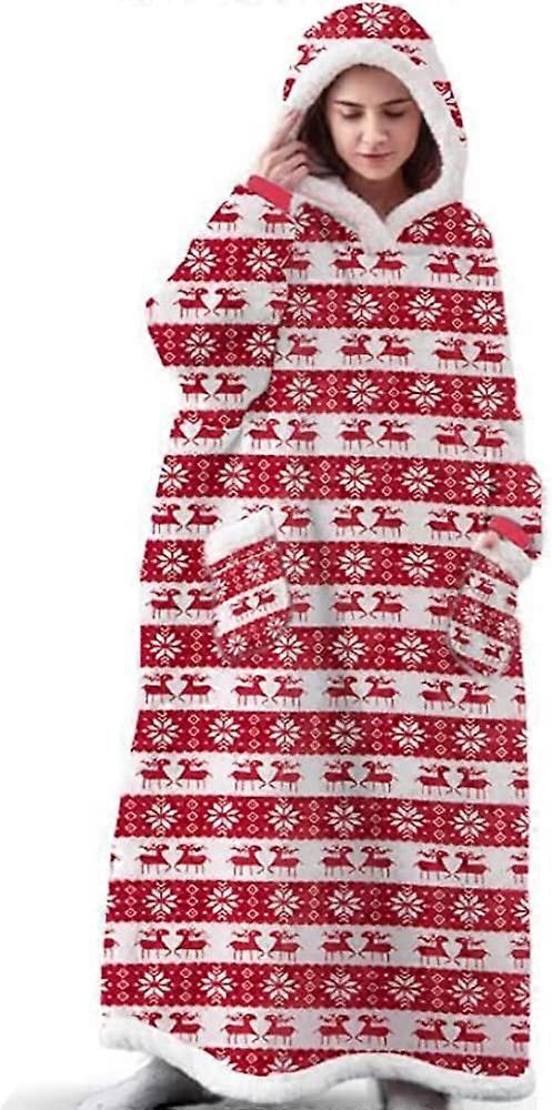 Süper Yumuşak Sıcak Polar Sweatshirt, Sherpa Astar Giyilebilir Polar Kapüşonlu Büyük Boy Battaniye Kapüşonlu Erkekler İçin Kadın Yetişkinler Gençler