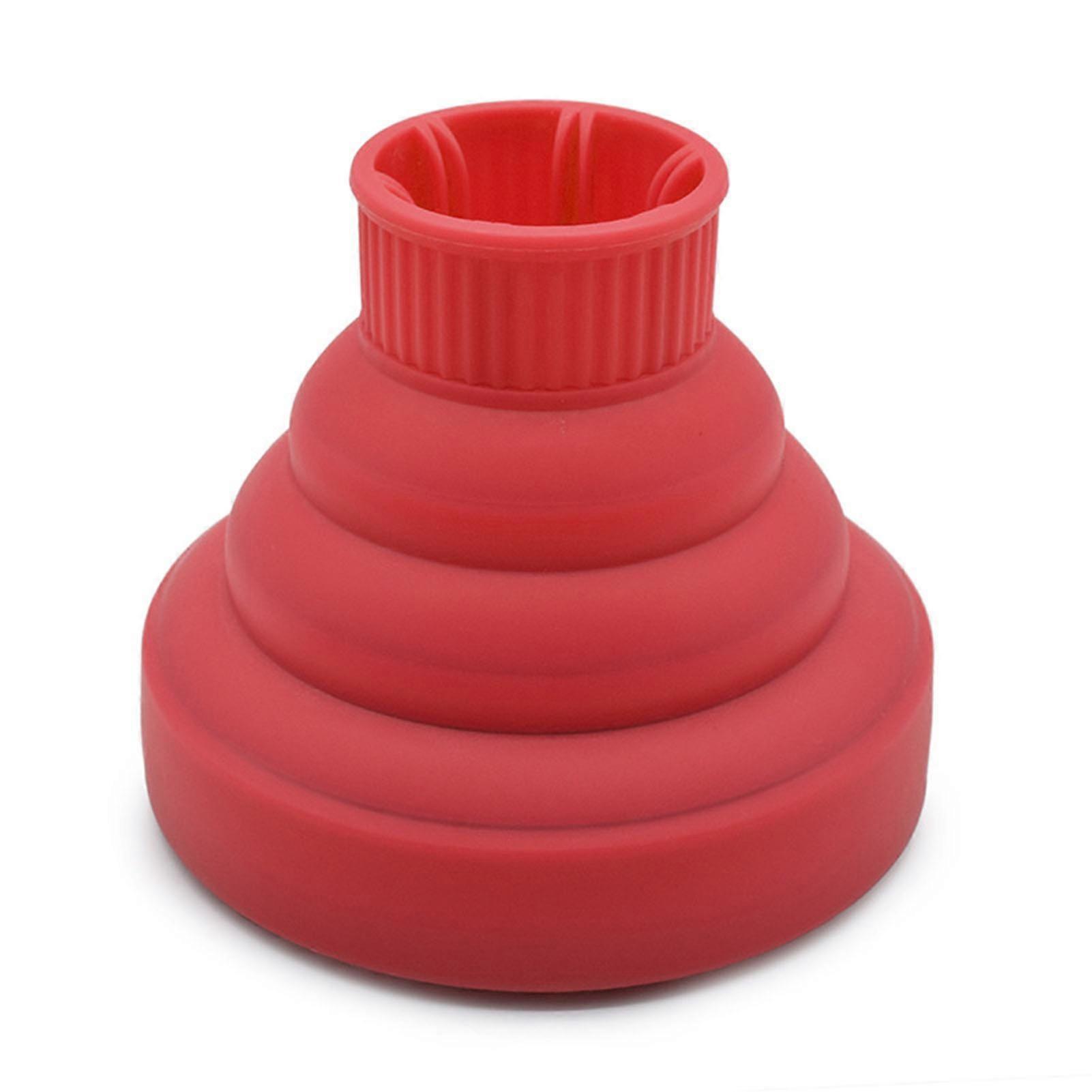 Silicone Collapsible Hair Dryer Diffuser Travel Portable Folding Blow Dryer Diffuser Attachment Rose Red