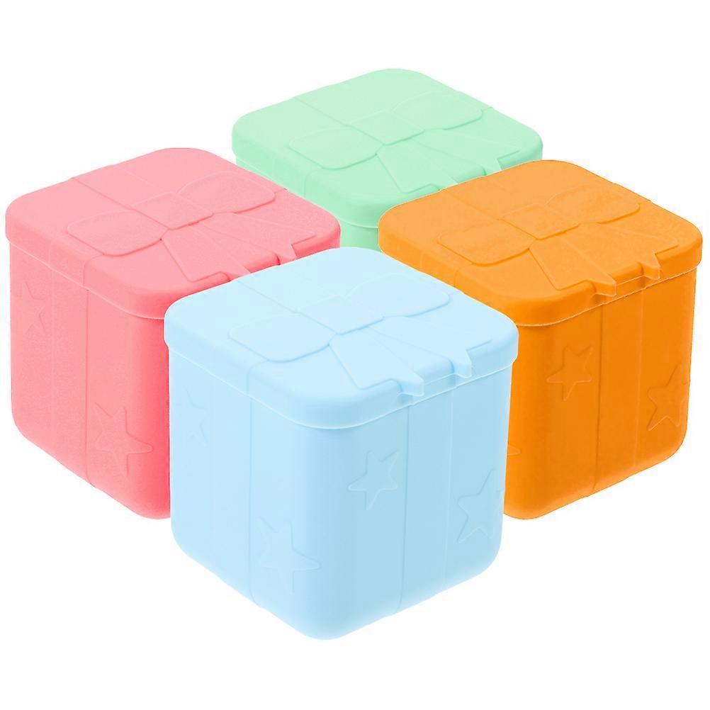 4pcs Silicone Sauce Pot Salad Dressing Container Small Condiment Container for Lunch Box