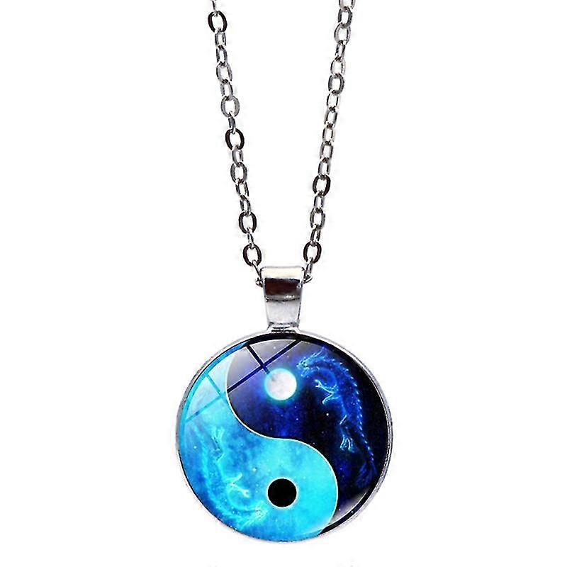 Yin Yang Kolye Mavi Tai Chi Kolye Kolye Dostluk Tai Chi Boyun Zinciri Yüksek Kalite