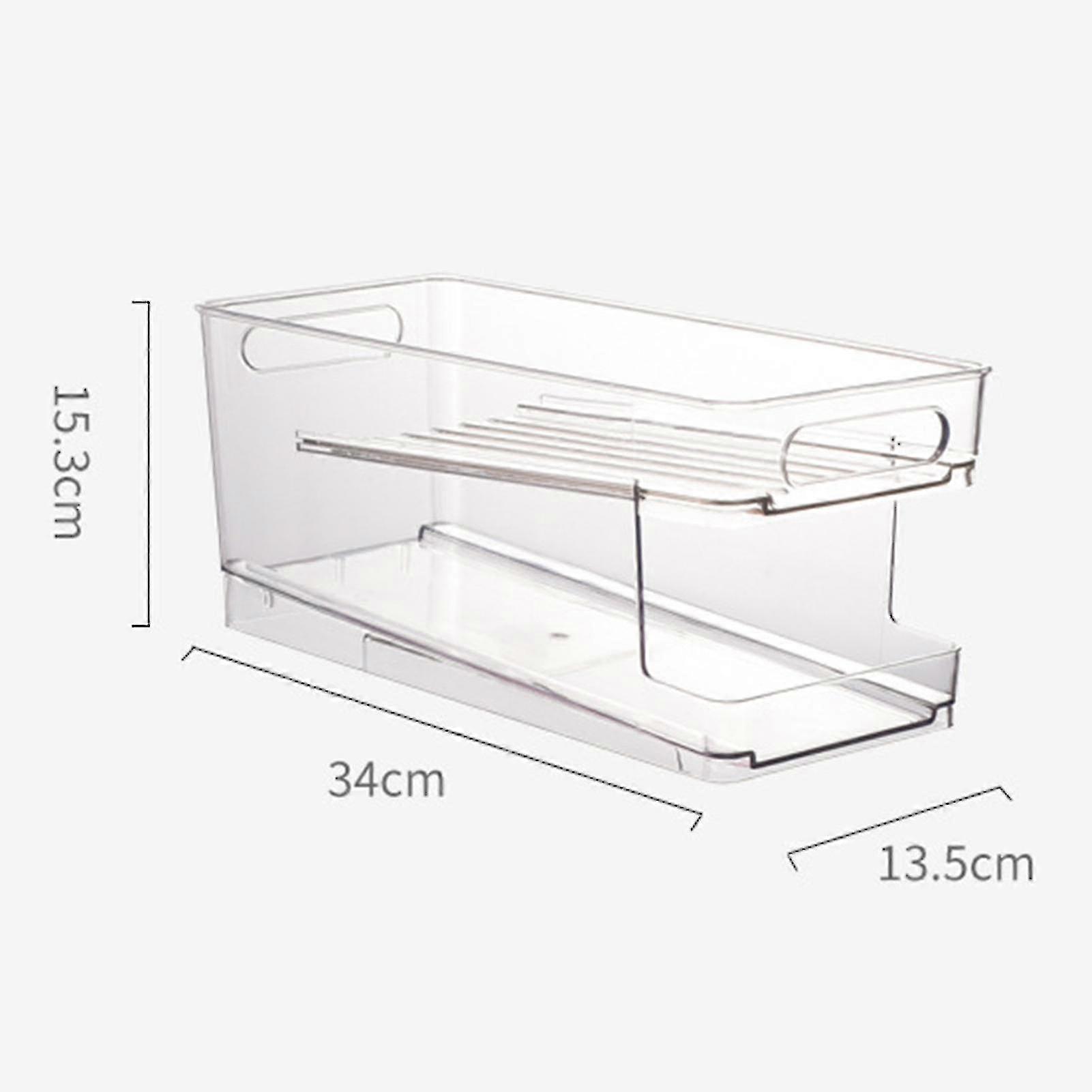 Fridge Rack Double Layers Large Capacity Plastic Beer Cans Fridge Holder Rack For Household