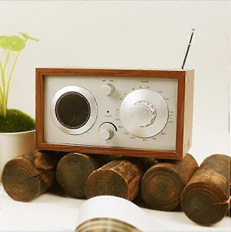 All-in-One-Musiksystem mit digitalem UKW-Radio – Retro-Holz-Multifunktionsradio – Walnuss