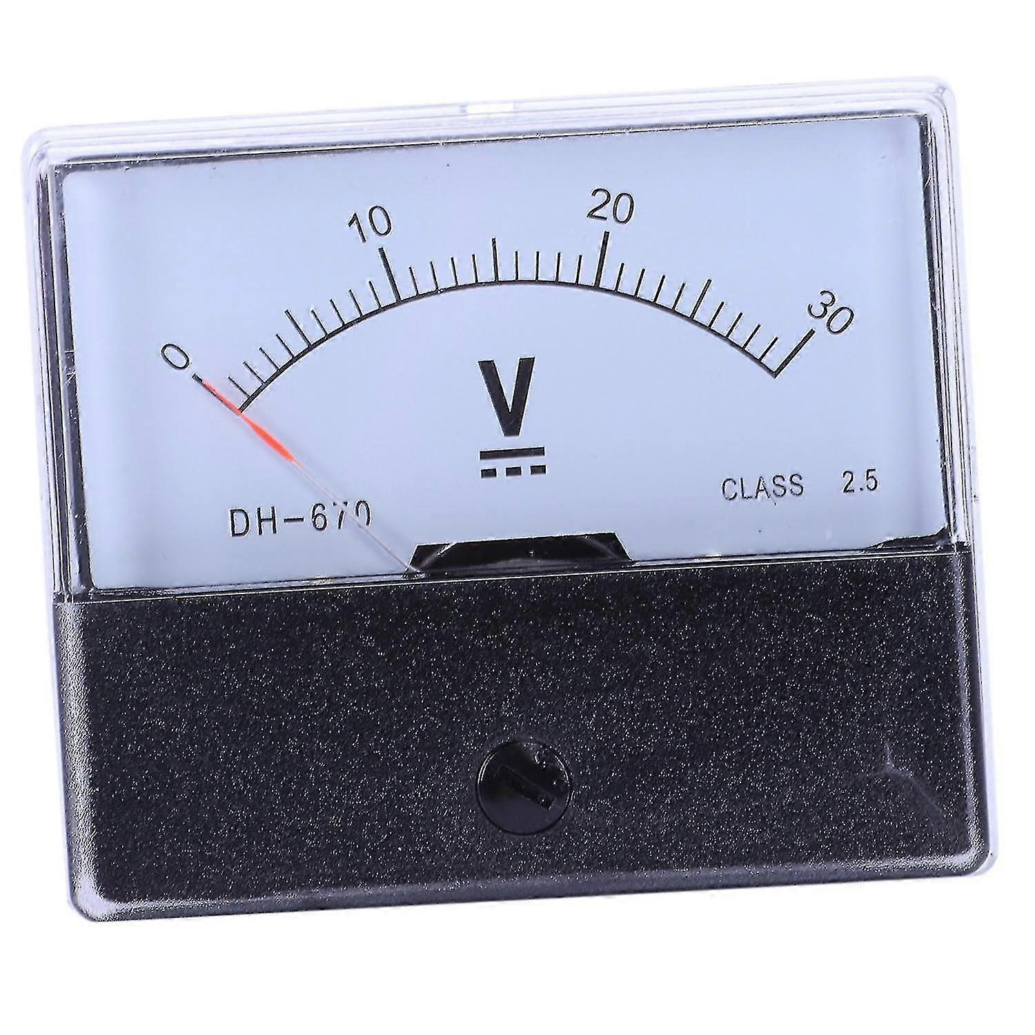 Voltmetro Analogico DC 30V Quystetes -670 - Per Pannelli, Precisione Classe 2.5, Dimensioni 70x60x6.3 Mm