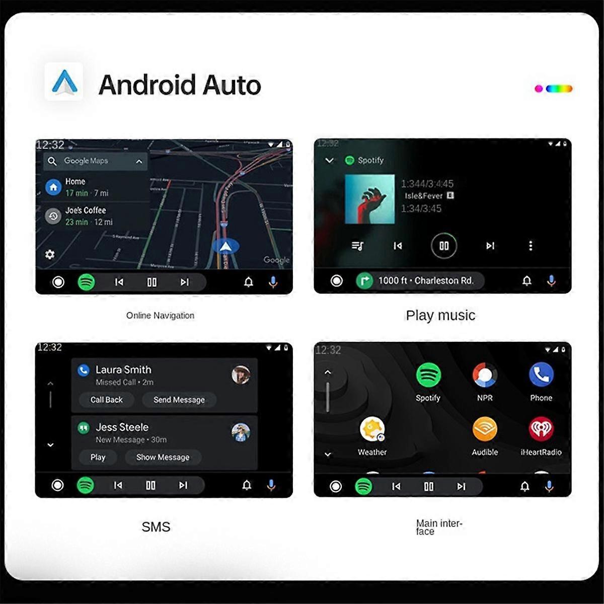 2 in 1 Wireless Carplay Adapter with RGB Lighting Car Adapter Seamlessly Convert Wired Android Auto to Wireless