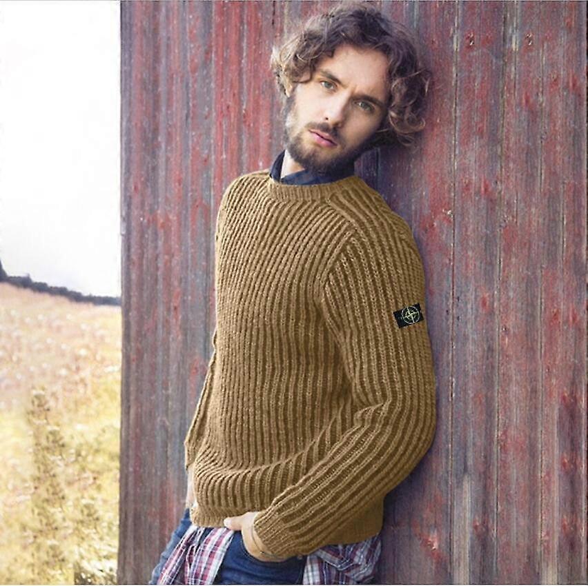 2024 neue einfarbige einfarbige gestrickte Top Pullover Rundhalspullover M105