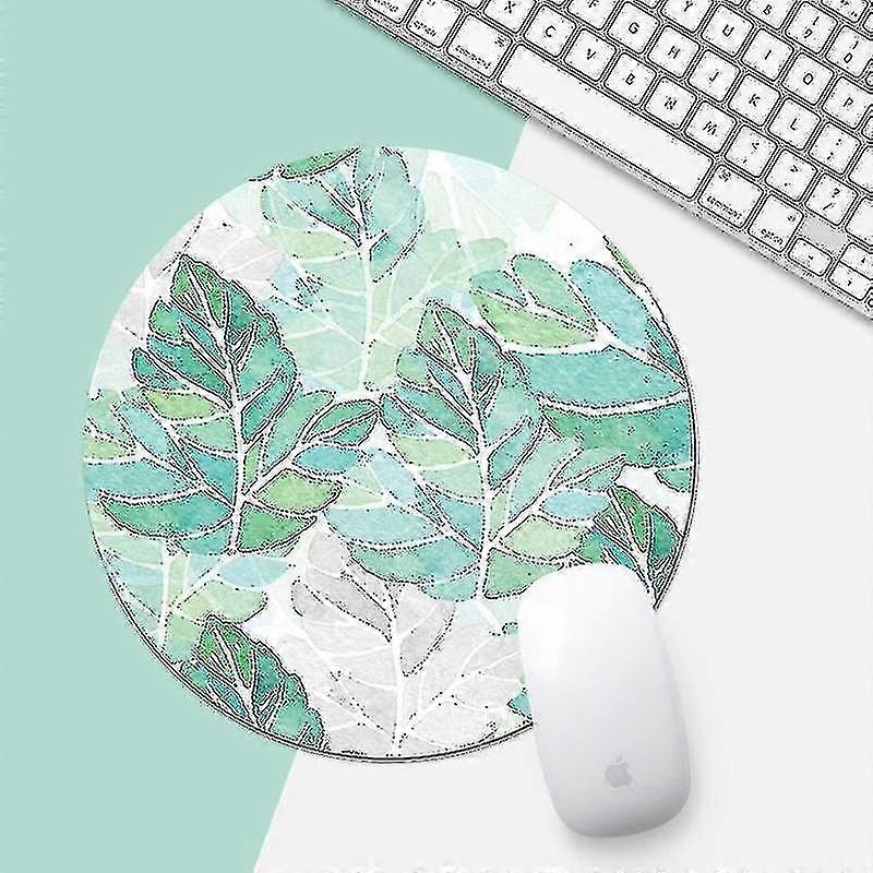 Green Sunflower Pattern Circular Mouse Pad, Diameter: 22cm