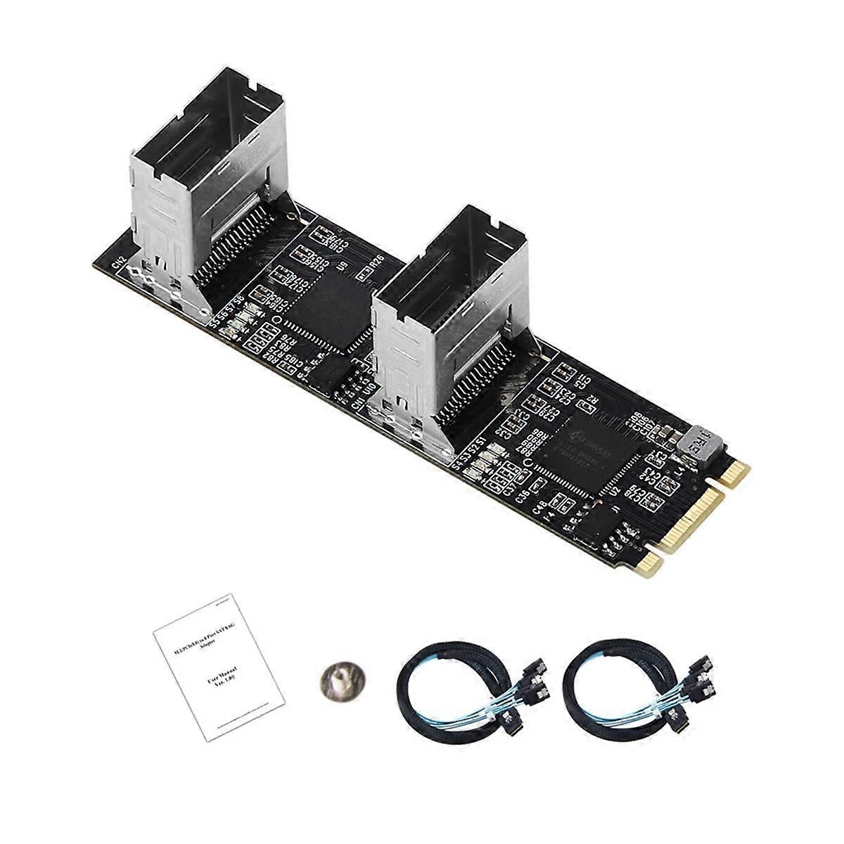 M.2 PCIe3.0 to 8 Ports SATA 6G Multiplier Controller Card B/M Key NGFF Each Port Arrive 6Gbps with