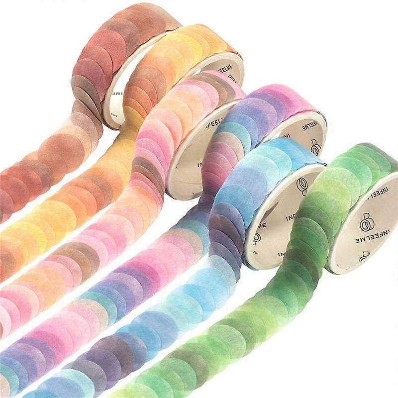 6 Roll Morandi Dots Washi Tape Dot Stickers Circle Dot Labels for DIY Decorative Diary Planner Scra