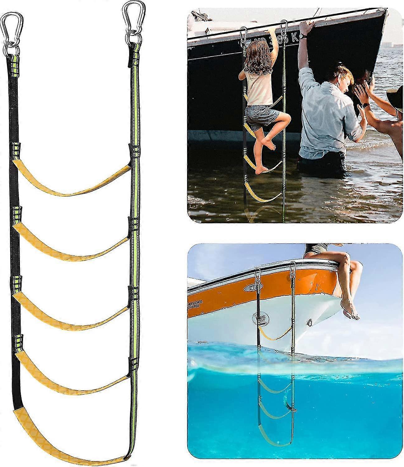 Boat Rope Ladder, Portable Boat Rope Ladder Extension Fishing Rope Ladder For Inflatable Boat, Kayak 1pc