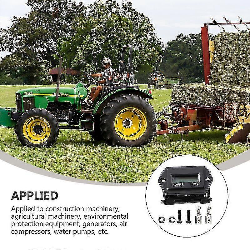 4.5-60v Waterproof Timer Practical Lcd Display Engine Digital Hour Meter