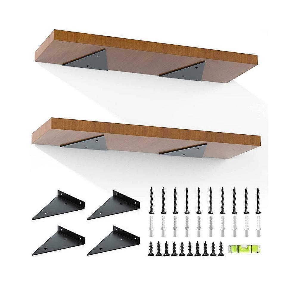 4 Pieces Floating Shelf Brackets, Invisible Triangular Wall Shelf Brackets, Metal Wall Shelf Bracket for Shelf