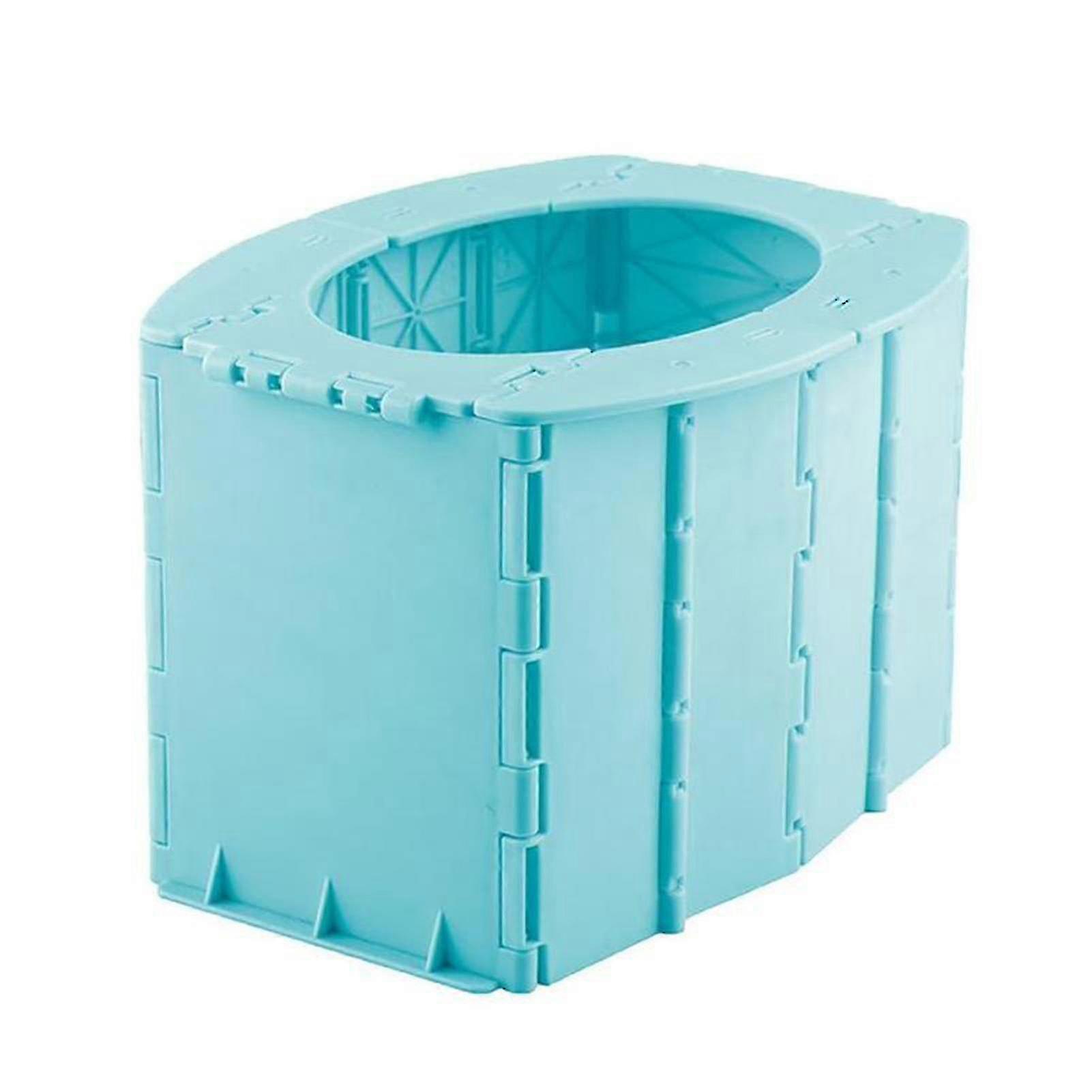 Portable Folding Toilet Foldable Toilet Potty Convenience Bucket Toilet Kids(blue)
