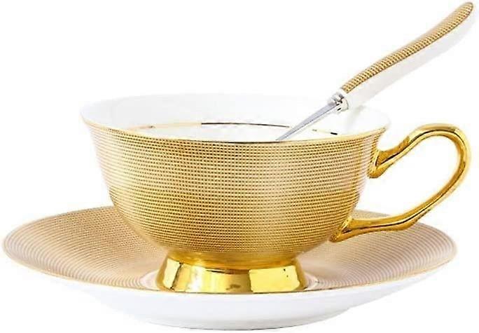 陶瓷咖啡杯,陶瓷茶杯,时尚英式简约下午茶咖啡杯碟套装骨瓷精致金色塔萨斯塔斯咖啡厅