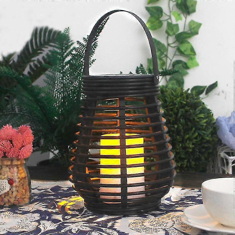 Rattan Effect Solar Led Garden Lanterns