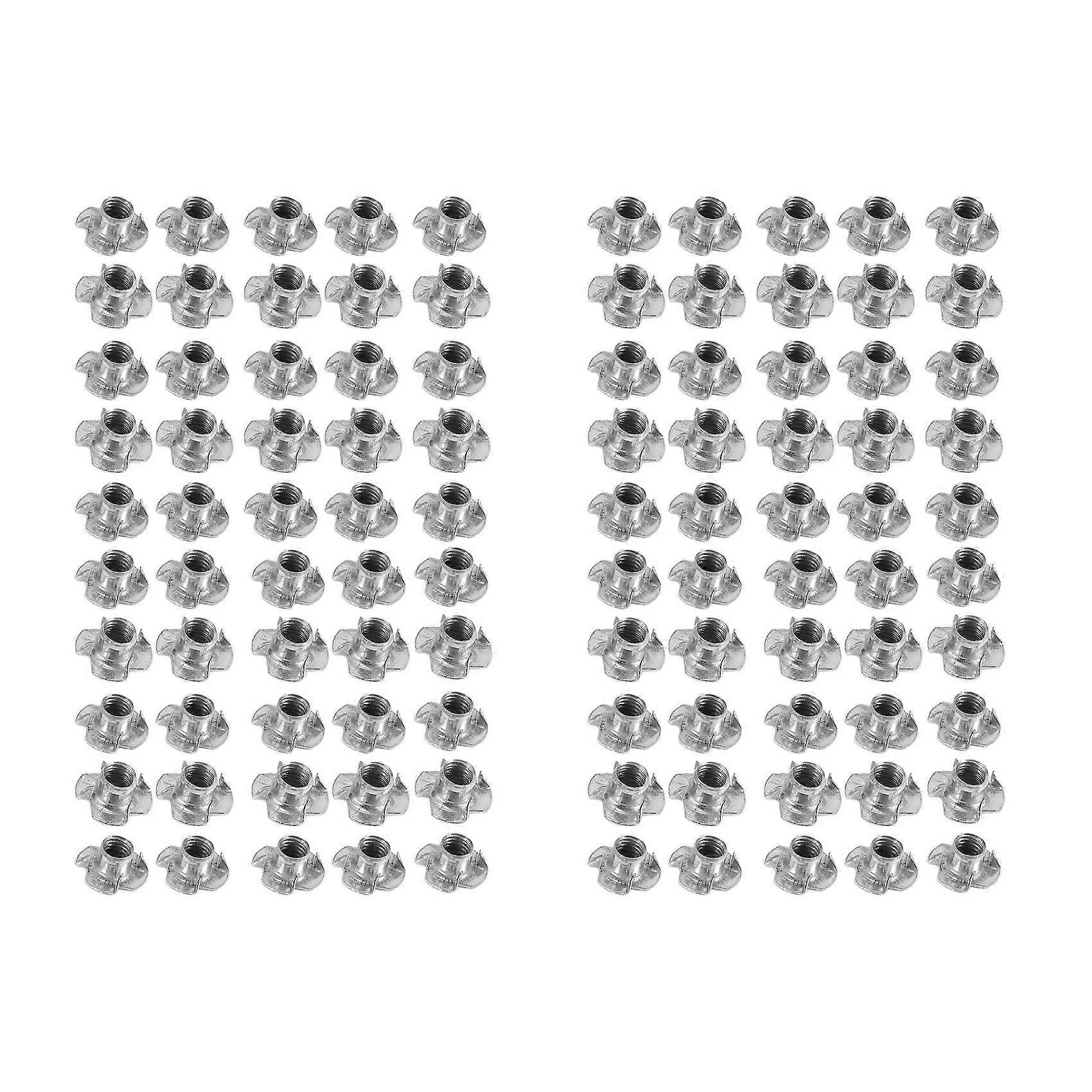 100Pcs M8 Metal Captive T Nuts Pronged Tee Blind Nuts Metric