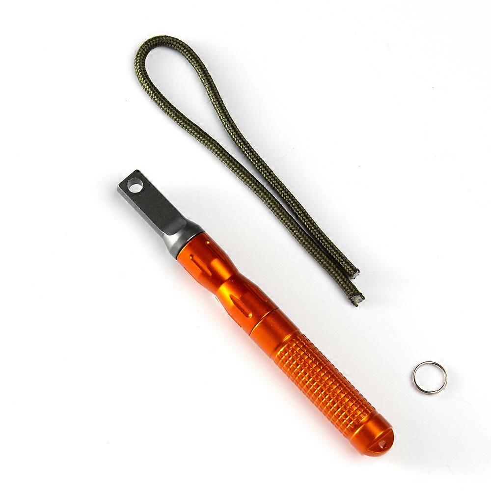 Fire Starter - Traditional Ferro Rod, Survival Igniter with Neck Lanyard & Multi-Tool Striker orange