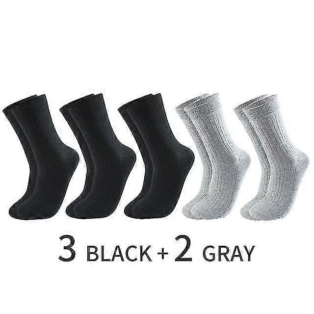 5 Pairs man socks cotton stripe black business warm winter men long sock new syles soft breathable solid color male crew socks