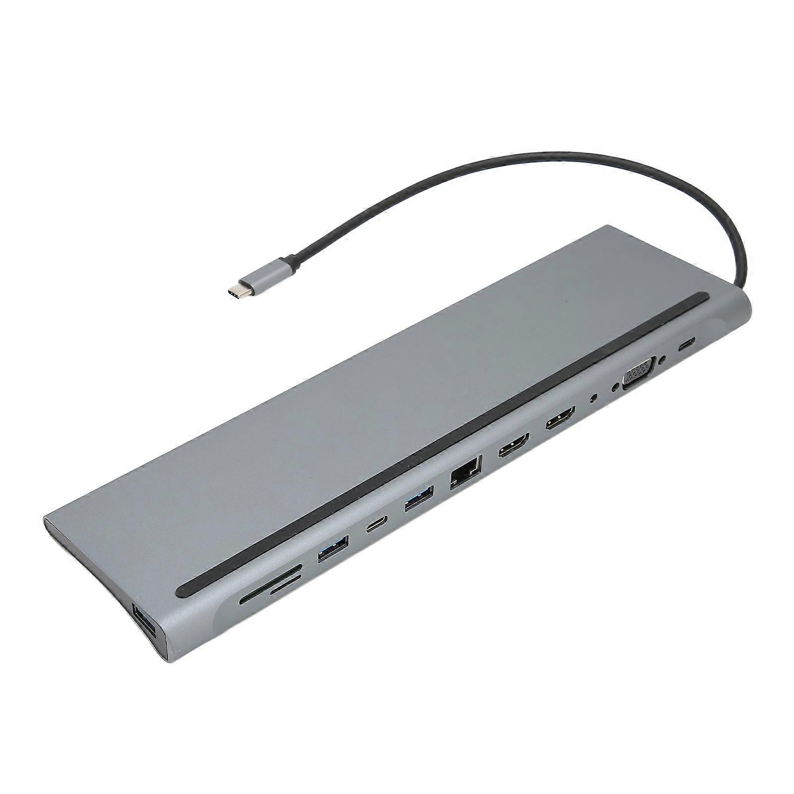 USB C Hub 12 in 1 Full Featured Laptop Docking Station USB C to Ethernet Multiport Hub