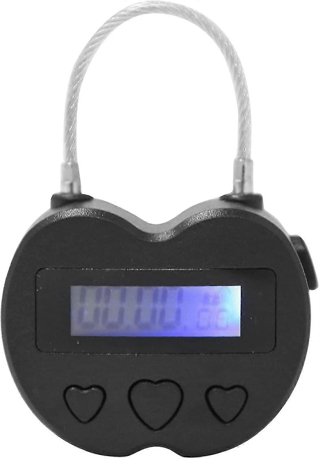 Tidslås LCD-skärm Tidslås Multifunktionsresor Elektronisk timer, vattentät USB-uppladdningsbar tillfällig timer Hänglås