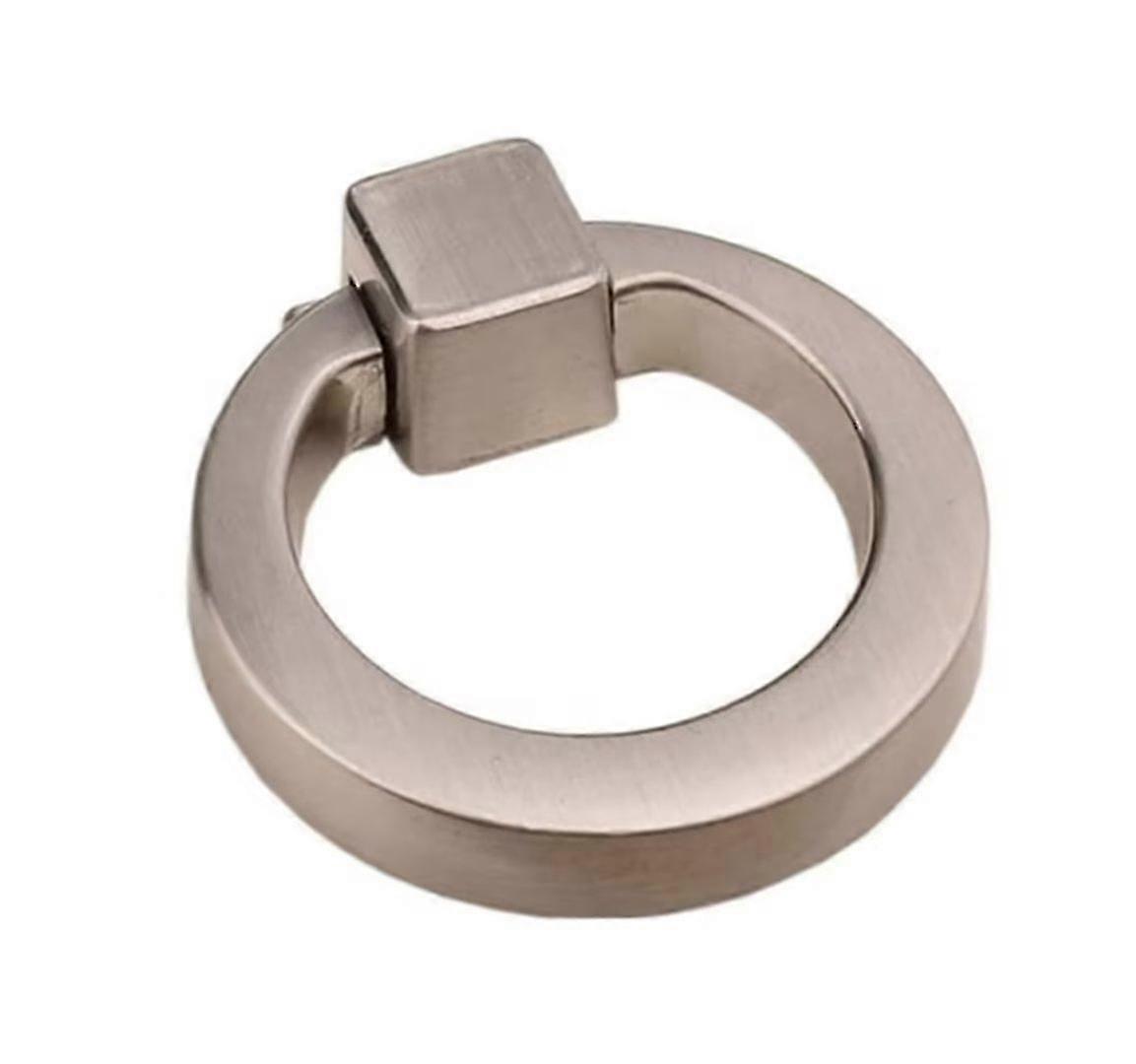 Drawer Ring Knobs Alloy Single Hole Cabinet Pull Handles Jewelry Box Knobs Hardware Tools(2pcs, Silver) cy