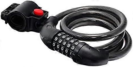 Bicycle Lock, Coded Bicycle Combination Lock Bicycle Cable Lock Strong Security Coded Steel Wire Bicycle Security Lock (Color: Black)