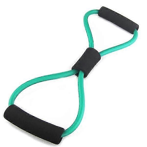 チェストエキスパンダーレジスタンスバンド-家庭用エクササイズフィットネス用の8型エクササイズストレッチストラップ(グリーン)