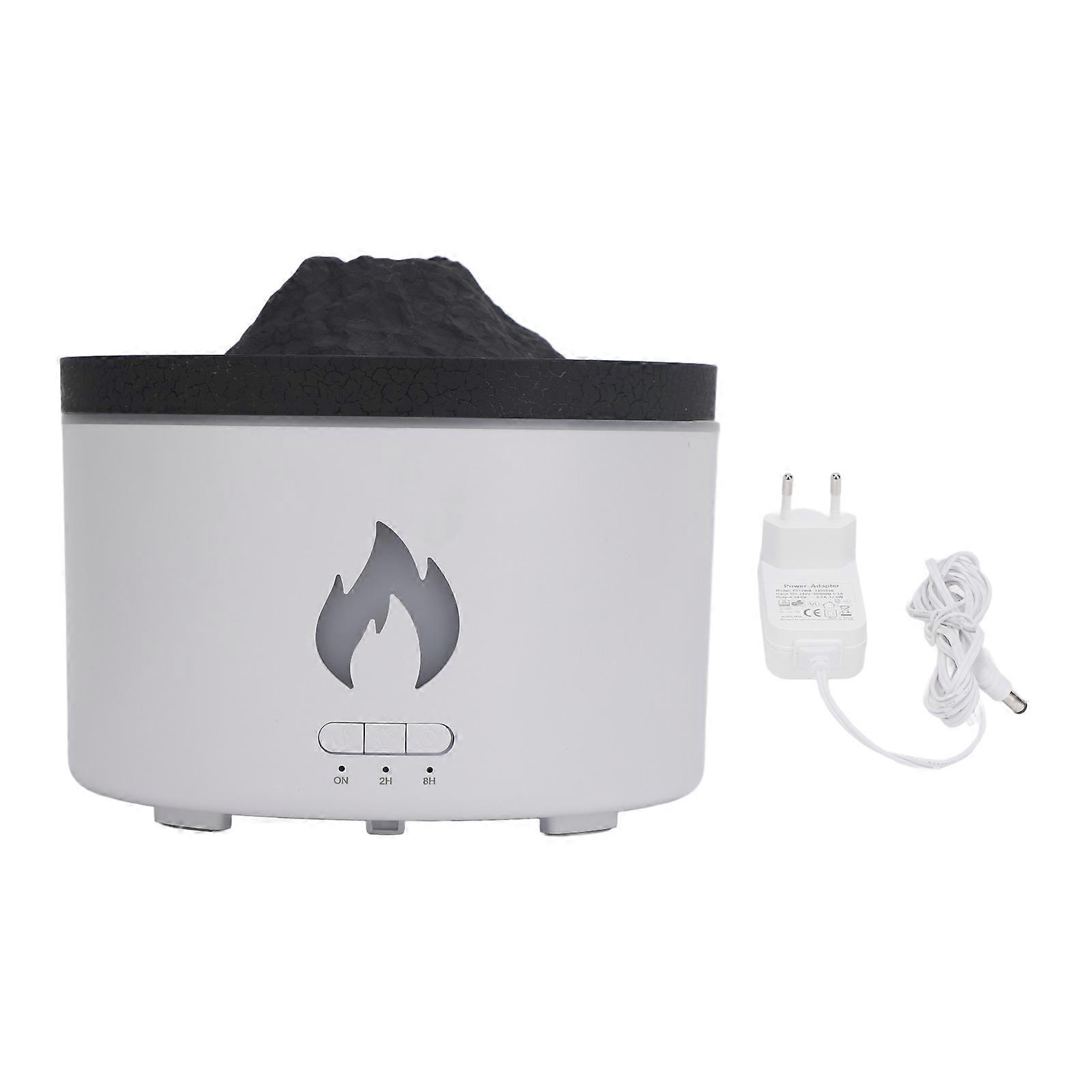 Volcano Aroma Diffusor 700ml Weißer Timer Automatische Abschaltung 2 Lichtmodi Vulkan Luftbefeuchter Diffusor für Desktop Büro Schlafzimmer EU-Stecker 100240V (YMCAT)