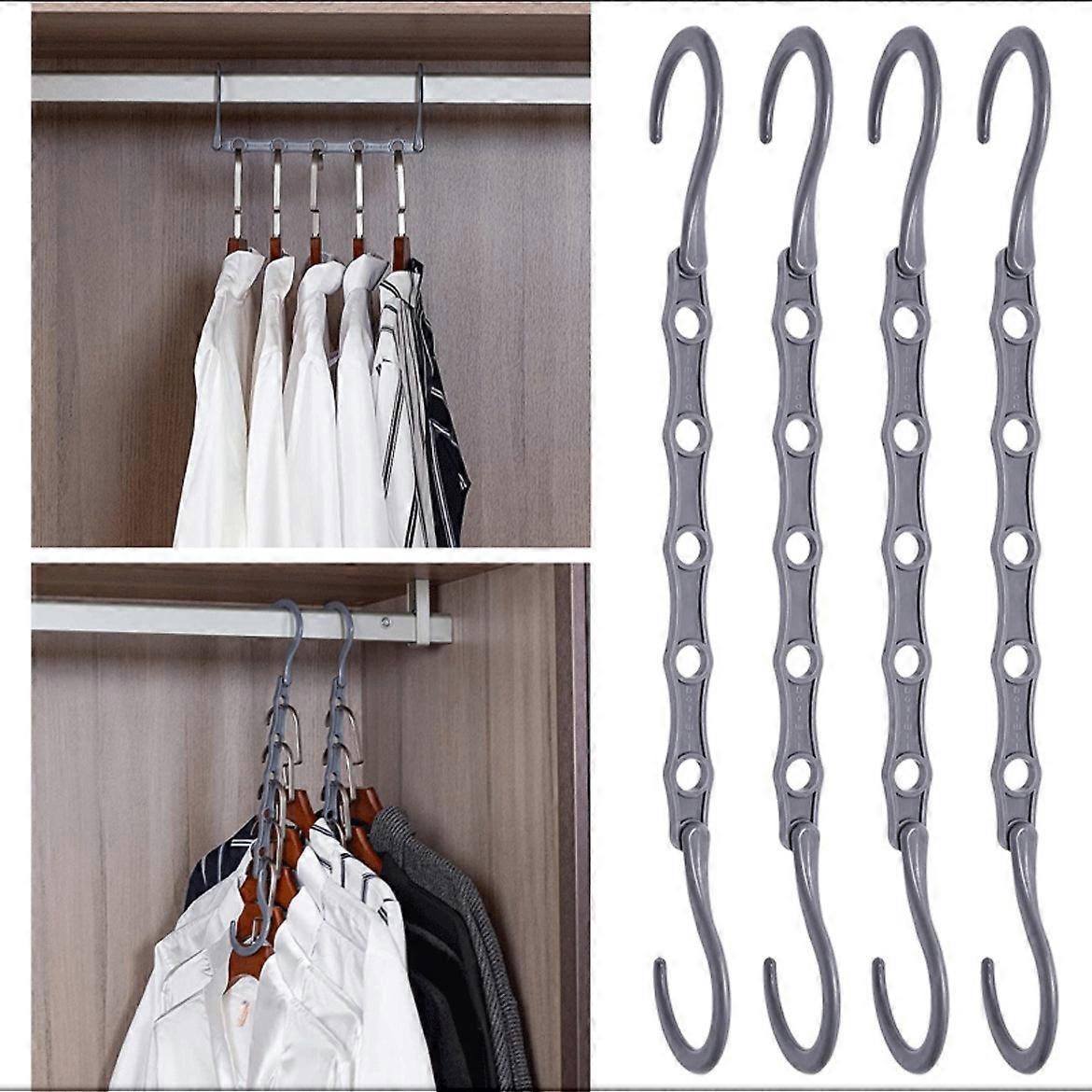 Magic Hangers,10 Space Saving Hook,Vertical & Horizontal Multifunctional Hanger,Wardrobe Organizer t 360 Swivel Save 3 Times More Space for Clothes Ha