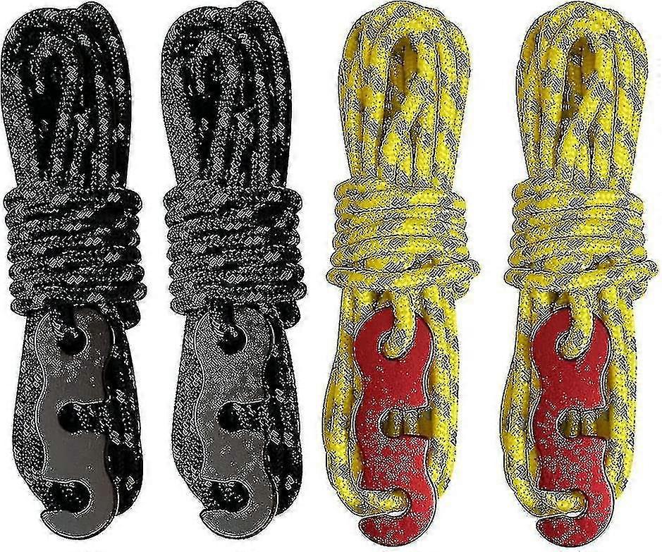 Corda tenda, corda tenda 4 pezzi, con adjer, corda di nylon, per cam esterna, hi, soli, tende, , giallo C