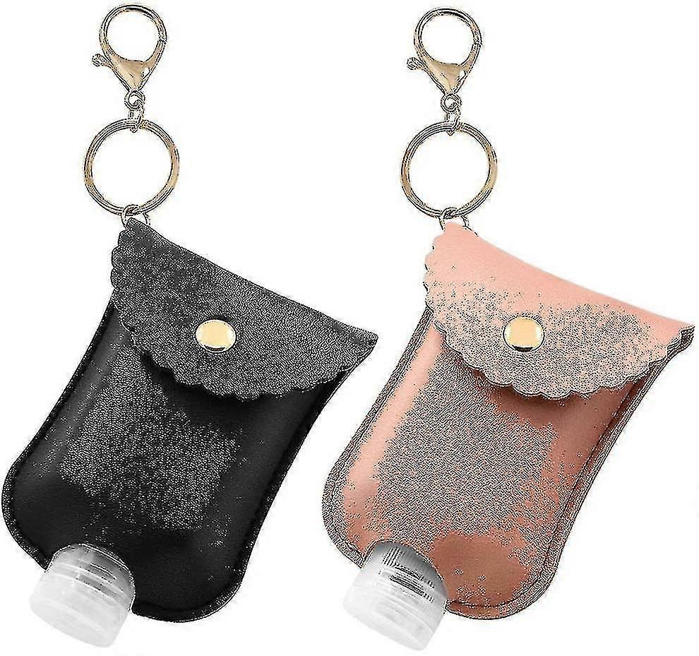 2-piece Portable Squeeze Bottle (black+pink)(kui)