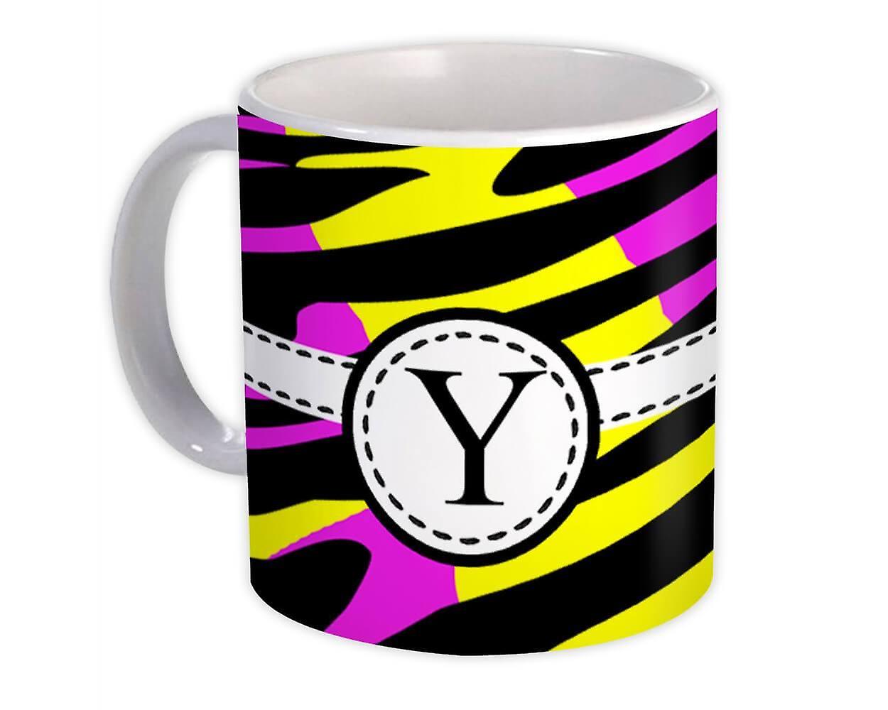 Gave krus: Monogram Brev Y Neon