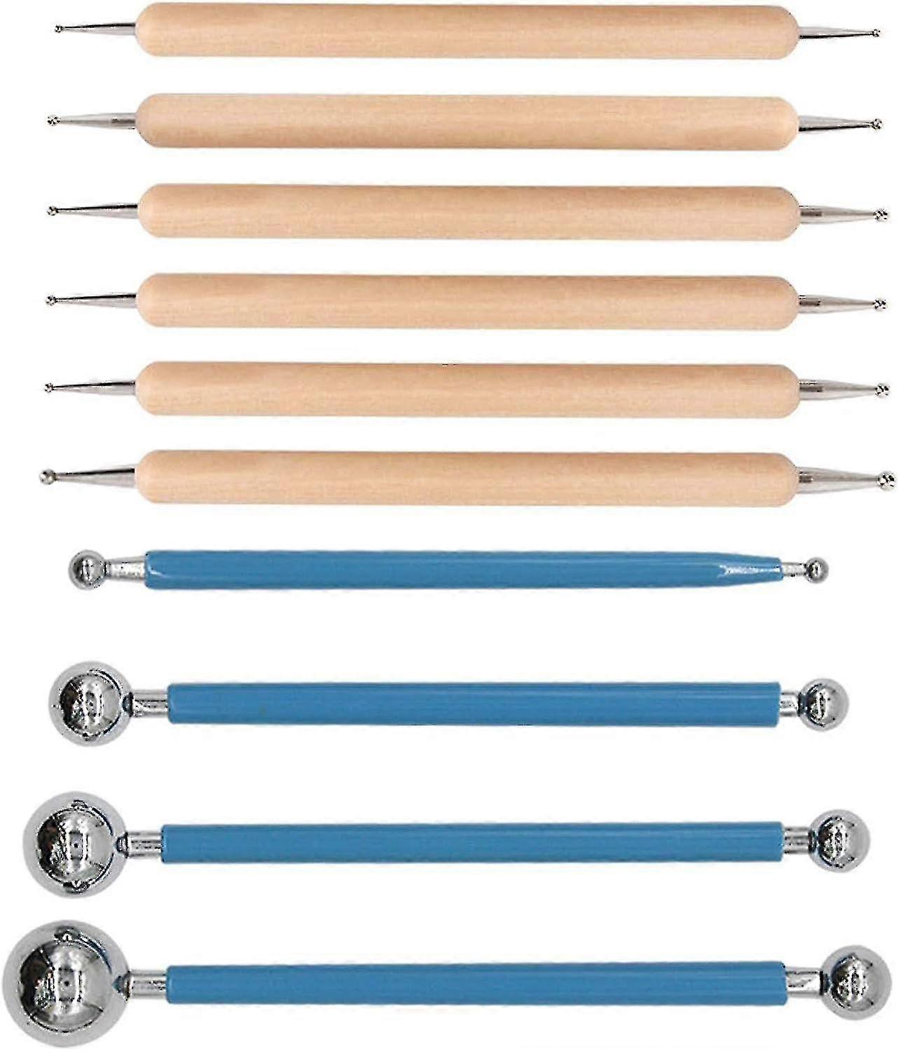 10pcs Dotting Tools Ball Styluses For Rock Painting, Pottery Clay Modeling Embossing Art Mandala-CE