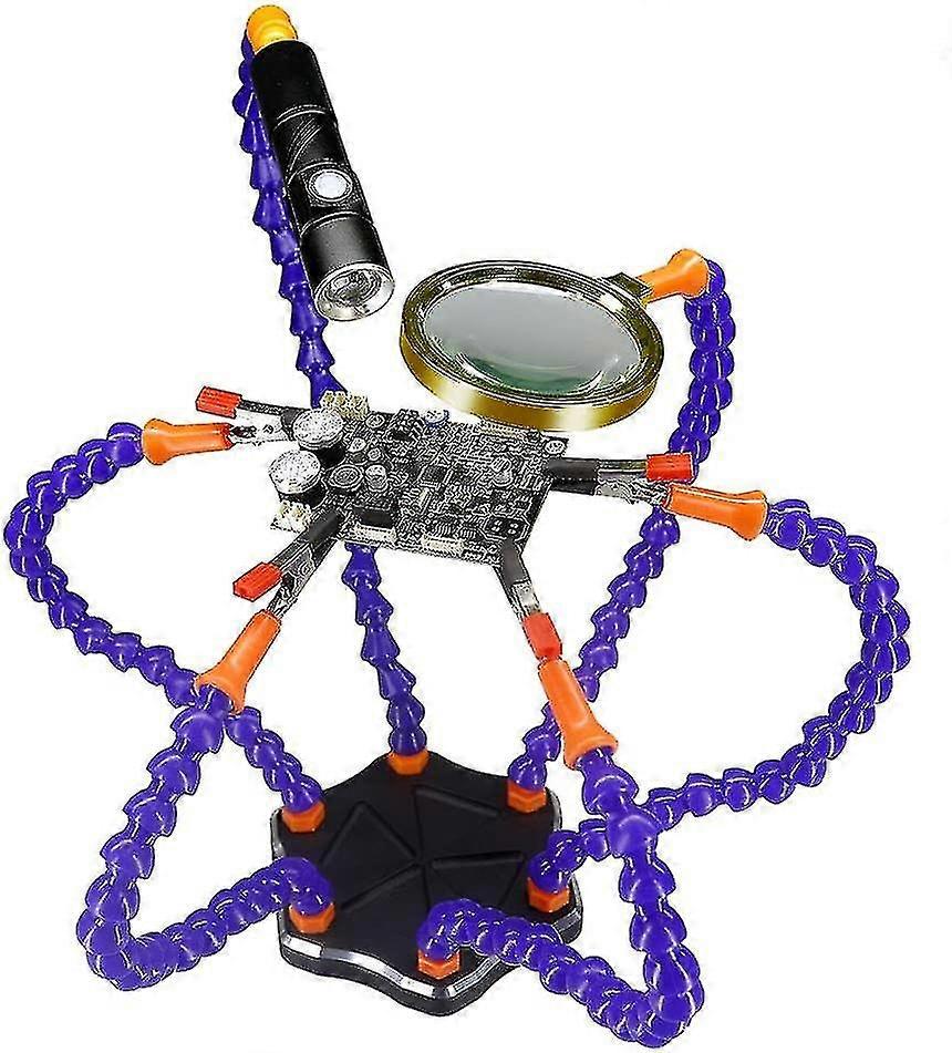 Mano Amiga de Soldadura Tercera Mano Amiga Flexible con 6 Brazos Manos Amigas Flexibles 36-