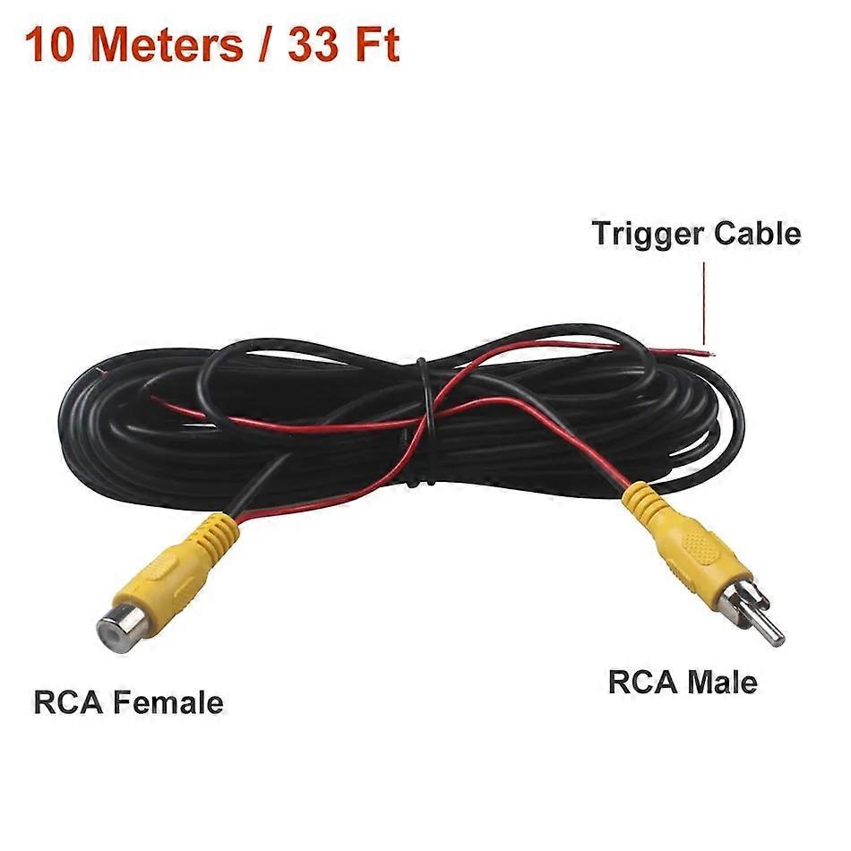 RCA Male Female Car Reverse Rear View Parking Camera Video Extension Cable Cord with Trigger Wire 5 10 15 20 Meters