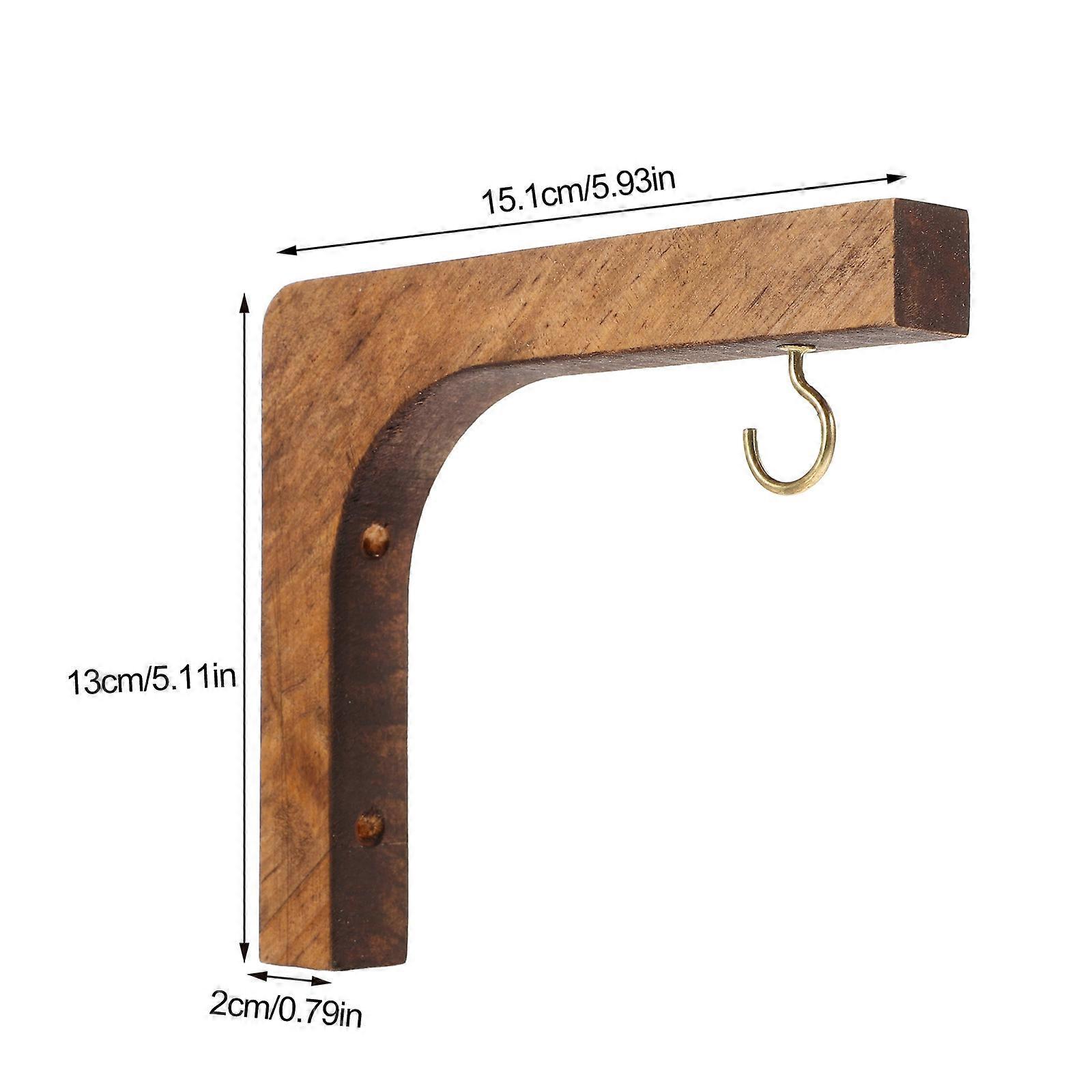 Crochets Muraux En Bois Pour Plantes Suspendues - Lot De 2 - Support Macramé Ou Jardinière - Déco Nature Et Bohème