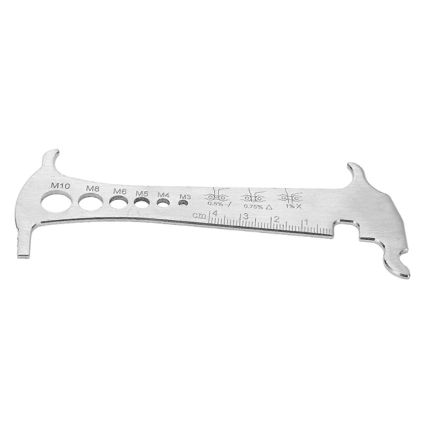 Stainless Steel 3 in 1 Bike Chain Wear Gauge for Chain Measurement and Adjustment