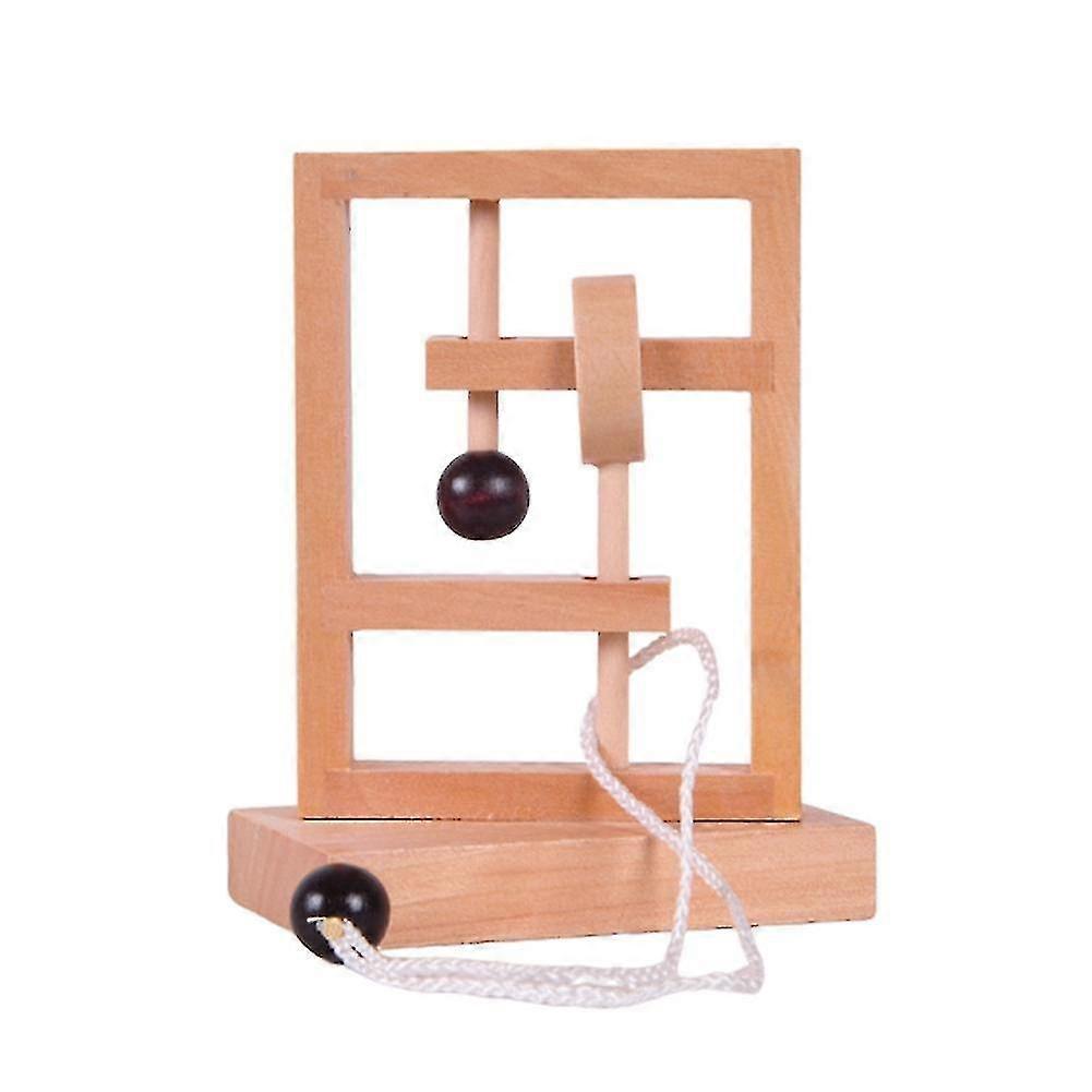 3d Wooden Threading Rope Loop Puzzle Luban Lock Brain Teaser Game Adult Kids Toy Kaesi