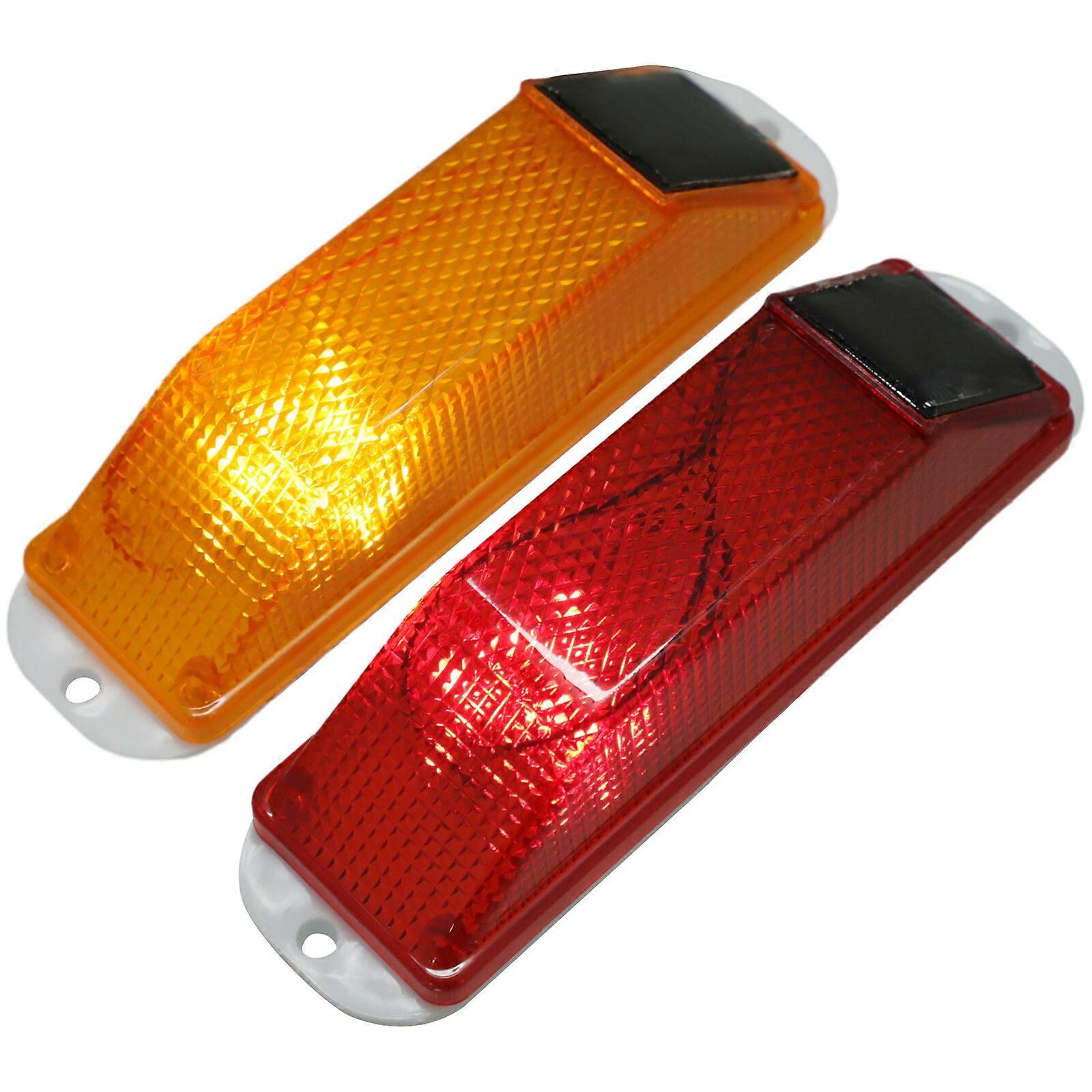 2pcs Autodach Stroboskopleuchten LED-Warnleuchte Automobil Solarbetriebene Stroboskoplampen für LKW
