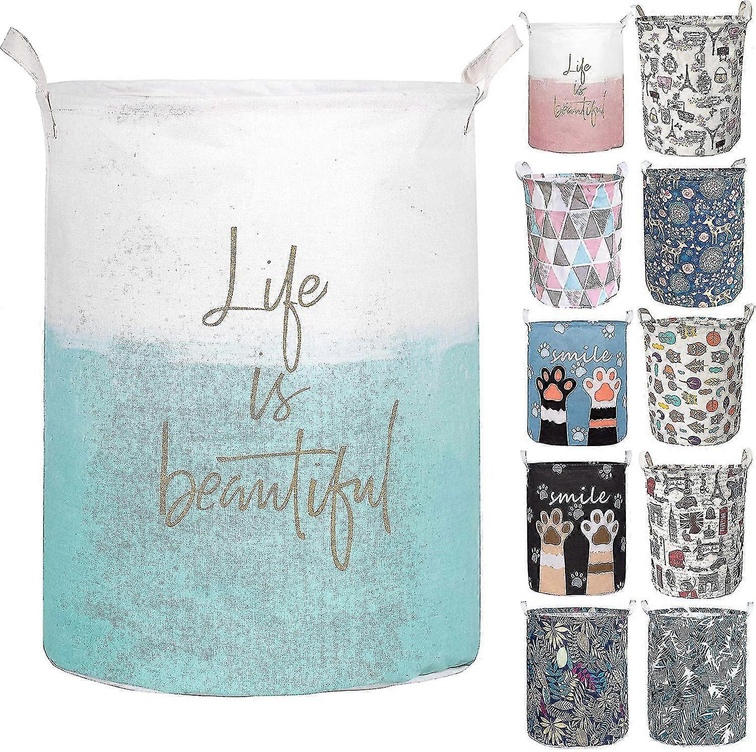 19.7 Cesto portabiancheria pieghevole impermeabile, cesto portabiancheria per indumenti sporchi, contenitore portaoggetti per biancheria per la rac...