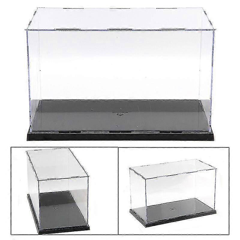 30cm Perspex Acrylic Display Case H Box Plastic Base Dustproof Figure Trop