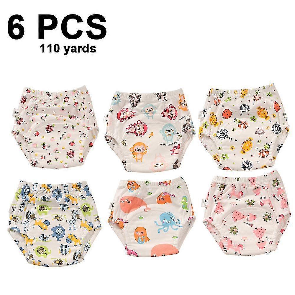 6 Pcs Unisex Cotton Reusable Potty Training Underwear Breathable