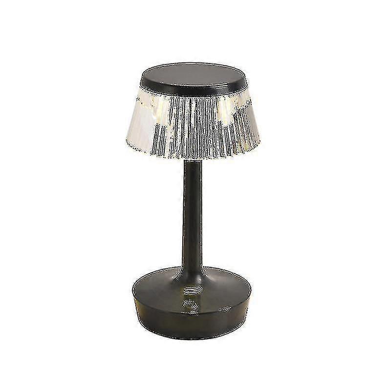 Crystal Mushroom Table Lamp,led Modern Nightstand Lamp With Acrylic Shade