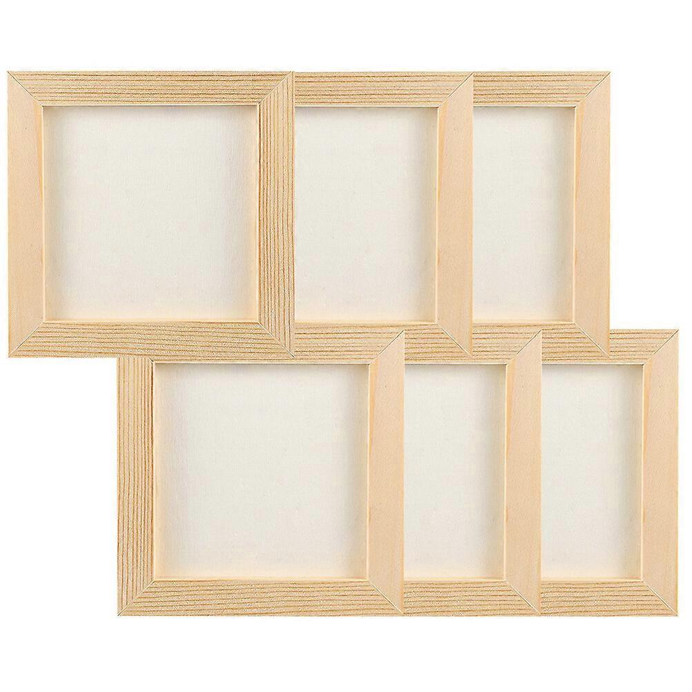 6pcs Unfinished Wood Canvas Frame Blank Painting Display Frame Wooden Crafts Frame