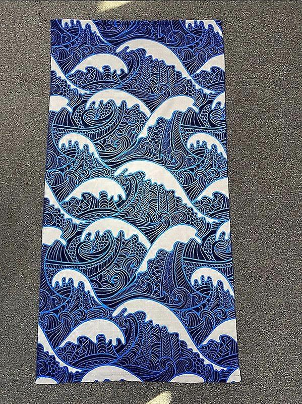 Rantapyyhe, mikrokuituiset rantapyyhkeet, nopeasti kuivuva (59" x29.5 ") hiekankestävä, imukykyinen, kompakti (sininen)