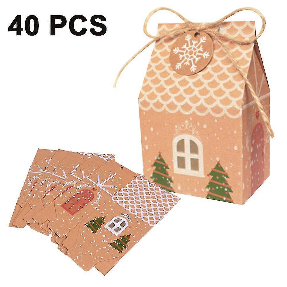 40 Pack Christmas Gift Bag With Reusable Craft Paper Boxes