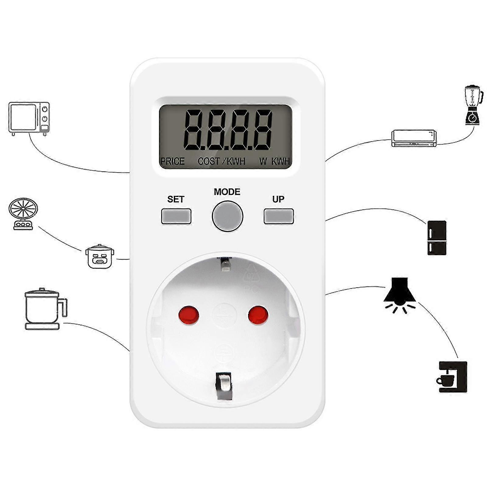 Compteur de coût d'énergie Compteur de puissance Compteur de puissance Prise de compteur de puissance 230v 16a