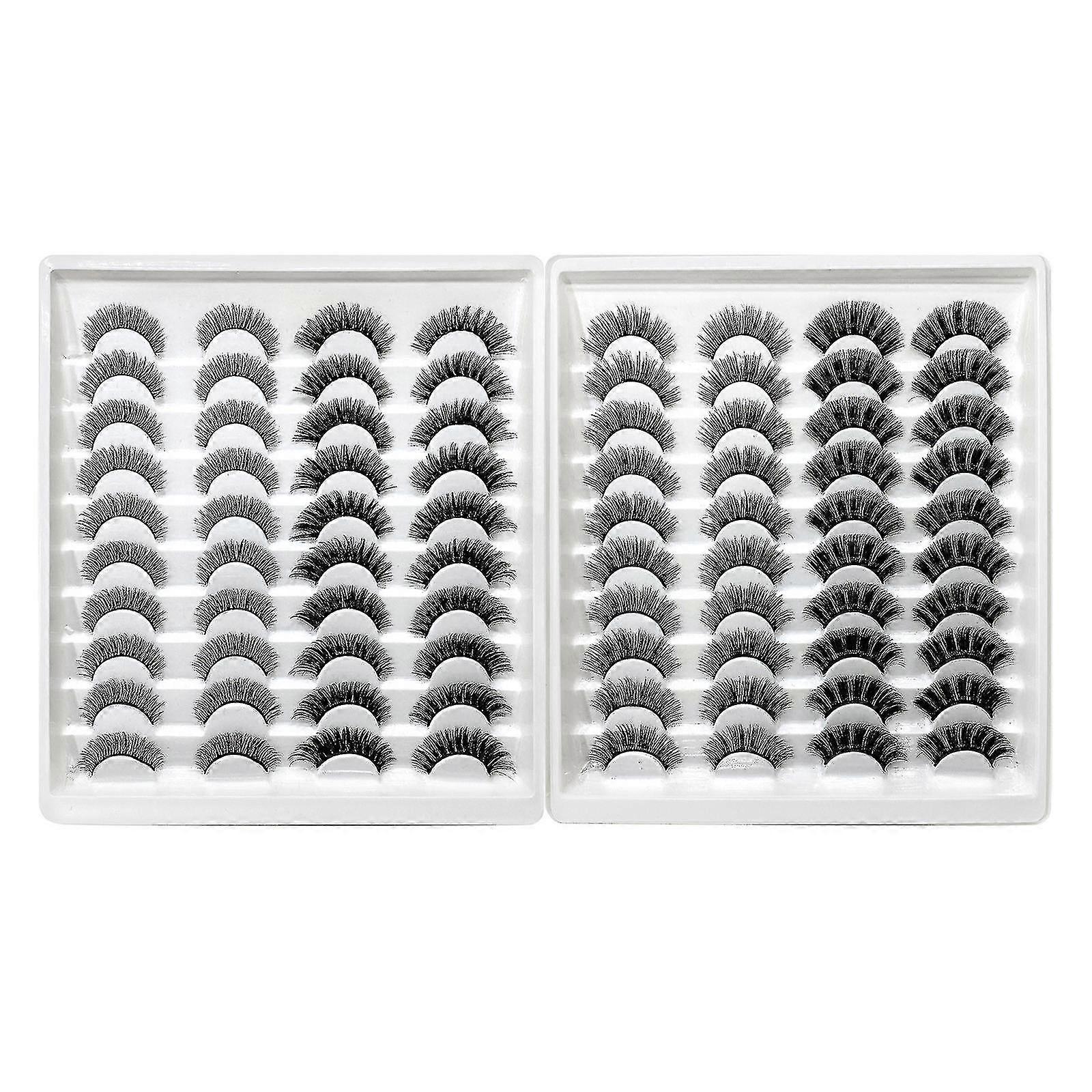 40 Pair 3d False Eye Lashes Wispy  Cross Extension Eyelashes Set False Eyelashes Thick Eyelashes