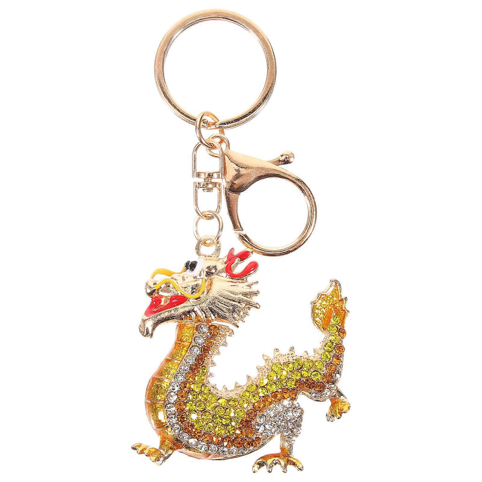 ドラゴンキーホルダードラゴンラインストーン象眼細工キーペンダントキーホルダーデコレーション