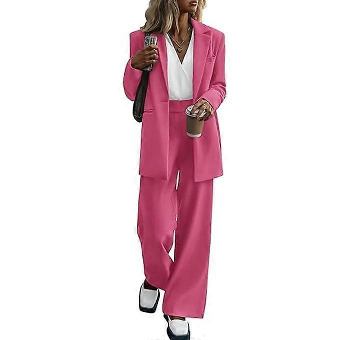 Women's Fall Two Piece Outfits Blazer Jacket and Wide Leg Pants